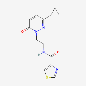 molecular formula C13H14N4O2S B2791021 N-(2-(3-cyclopropyl-6-oxopyridazin-1(6H)-yl)ethyl)thiazole-4-carboxamide CAS No. 2097869-01-5