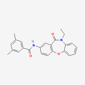 molecular formula C24H22N2O3 B2791022 N-(10-ethyl-11-oxo-10,11-dihydrodibenzo[b,f][1,4]oxazepin-2-yl)-3,5-dimethylbenzamide CAS No. 922081-93-4