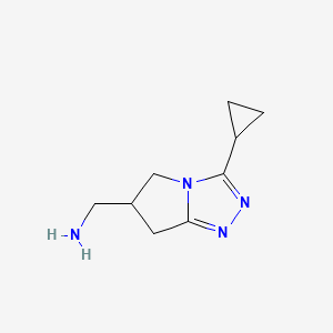 molecular formula C9H14N4 B2791023 (3-Cyclopropyl-6,7-dihydro-5H-pyrrolo[2,1-c][1,2,4]triazol-6-yl)methanamine CAS No. 1824149-74-7