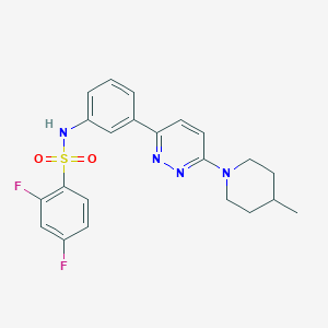 molecular formula C22H22F2N4O2S B2791032 2,4-difluoro-N-(3-(6-(4-methylpiperidin-1-yl)pyridazin-3-yl)phenyl)benzenesulfonamide CAS No. 895807-89-3