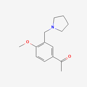molecular formula C14H19NO2 B2791033 1-[4-Methoxy-3-(pyrrolidin-1-ylmethyl)phenyl]ethanone CAS No. 790263-38-6