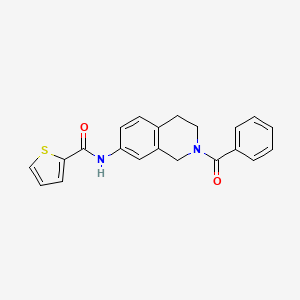 molecular formula C21H18N2O2S B2791034 N-(2-benzoyl-1,2,3,4-tetrahydroisoquinolin-7-yl)thiophene-2-carboxamide CAS No. 955745-37-6