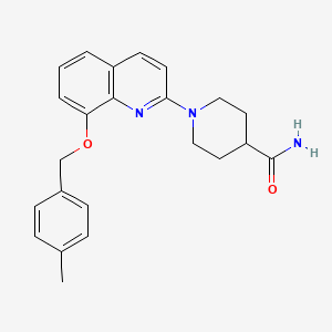 molecular formula C23H25N3O2 B2791045 1-(8-((4-Methylbenzyl)oxy)quinolin-2-yl)piperidine-4-carboxamide CAS No. 921860-57-3