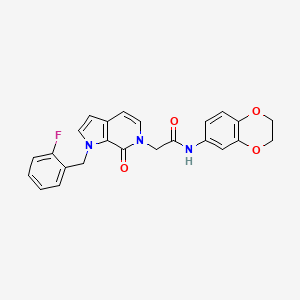 molecular formula C24H20FN3O4 B2791050 N-(2,3-dihydro-1,4-benzodioxin-6-yl)-2-{1-[(2-fluorophenyl)methyl]-7-oxo-1H,6H,7H-pyrrolo[2,3-c]pyridin-6-yl}acetamide CAS No. 1286717-05-2