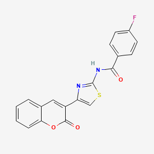 4-fluoro-N-[4-(2-oxochromen-3-yl)-1,3-thiazol-2-yl]benzamide