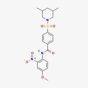 molecular formula C21H25N3O6S B2791055 4-((3,5-dimethylpiperidin-1-yl)sulfonyl)-N-(4-methoxy-2-nitrophenyl)benzamide CAS No. 392323-55-6