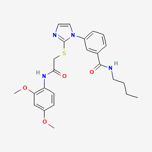 molecular formula C24H28N4O4S B2791056 N-butyl-3-[2-({[(2,4-dimethoxyphenyl)carbamoyl]methyl}sulfanyl)-1H-imidazol-1-yl]benzamide CAS No. 1115371-66-8