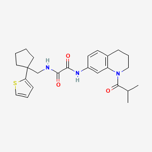 N1-(1-isobutyryl-1,2,3,4-tetrahydroquinolin-7-yl)-N2-((1-(thiophen-2-yl)cyclopentyl)methyl)oxalamide