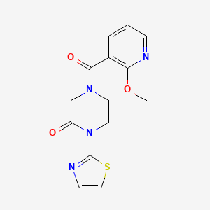 molecular formula C14H14N4O3S B2791078 4-(2-Methoxynicotinoyl)-1-(thiazol-2-yl)piperazin-2-one CAS No. 2310156-19-3