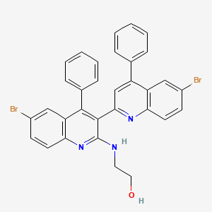 2-[[6-Bromo-3-(6-bromo-4-phenylquinolin-2-yl)-4-phenylquinolin-2-yl]amino]ethanol
