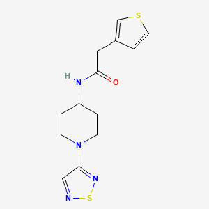 molecular formula C13H16N4OS2 B2791080 N-(1-(1,2,5-thiadiazol-3-yl)piperidin-4-yl)-2-(thiophen-3-yl)acetamide CAS No. 2034379-58-1