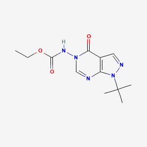 molecular formula C12H17N5O3 B2791091 ethyl (1-(tert-butyl)-4-oxo-1H-pyrazolo[3,4-d]pyrimidin-5(4H)-yl)carbamate CAS No. 919857-39-9