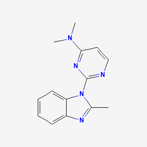 molecular formula C14H15N5 B2791093 N,N-dimethyl-2-(2-methyl-1H-1,3-benzodiazol-1-yl)pyrimidin-4-amine CAS No. 2310010-79-6