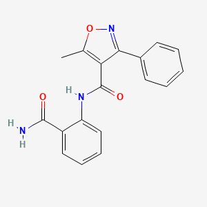 molecular formula C18H15N3O3 B2791099 N-(2-carbamoylphenyl)-5-methyl-3-phenyl-1,2-oxazole-4-carboxamide CAS No. 442565-10-8