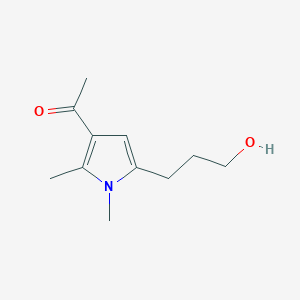molecular formula C11H17NO2 B2791102 1-[5-(3-Hydroxypropyl)-1,2-dimethylpyrrol-3-yl]ethanone CAS No. 91459-09-5