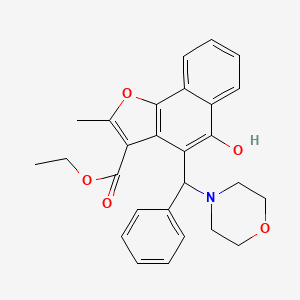 molecular formula C27H27NO5 B2791108 ethyl 5-hydroxy-2-methyl-4-[(morpholin-4-yl)(phenyl)methyl]naphtho[1,2-b]furan-3-carboxylate CAS No. 438485-02-0
