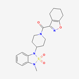 molecular formula C20H24N4O4S B2791110 (4-(3-methyl-2,2-dioxidobenzo[c][1,2,5]thiadiazol-1(3H)-yl)piperidin-1-yl)(4,5,6,7-tetrahydrobenzo[d]isoxazol-3-yl)methanone CAS No. 2034509-93-6