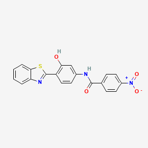 molecular formula C20H13N3O4S B2791116 N-(4-Benzothiazol-2-yl-3-hydroxy-phenyl)-4-nitro-benzamide CAS No. 332152-81-5