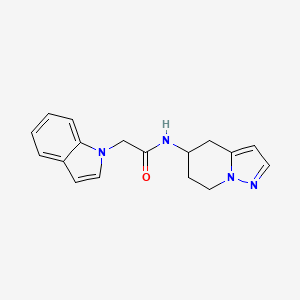 molecular formula C17H18N4O B2791119 2-(1H-indol-1-yl)-N-(4,5,6,7-tetrahydropyrazolo[1,5-a]pyridin-5-yl)acetamide CAS No. 2034404-12-9