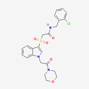 molecular formula C23H24ClN3O5S B2791123 N-(2-chlorobenzyl)-2-((1-(2-morpholino-2-oxoethyl)-1H-indol-3-yl)sulfonyl)acetamide CAS No. 878058-21-0