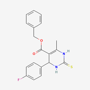 molecular formula C19H17FN2O2S B2791143 Benzyl 4-(4-fluorophenyl)-6-methyl-2-thioxo-1,2,3,4-tetrahydropyrimidine-5-carboxylate CAS No. 503432-52-8
