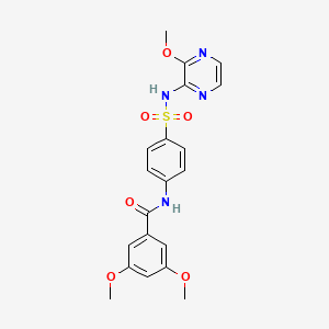 molecular formula C20H20N4O6S B2791165 3,5-dimethoxy-N-(4-(N-(3-methoxypyrazin-2-yl)sulfamoyl)phenyl)benzamide CAS No. 313554-95-9