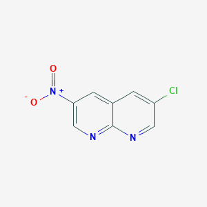 molecular formula C8H4ClN3O2 B2791168 3-Chloro-6-nitro-1,8-naphthyridine CAS No. 1051372-61-2