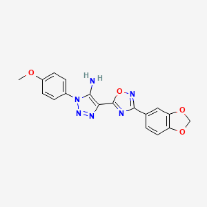 molecular formula C18H14N6O4 B2791169 4-[3-(2H-1,3-benzodioxol-5-yl)-1,2,4-oxadiazol-5-yl]-1-(4-methoxyphenyl)-1H-1,2,3-triazol-5-amine CAS No. 892762-74-2