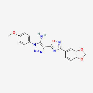 molecular formula C18H14N6O4 B2791169 5-[3-(1,3-Benzodioxol-5-yl)-1,2,4-oxadiazol-5-yl]-3-(4-methoxyphenyl)triazol-4-amine CAS No. 892762-74-2