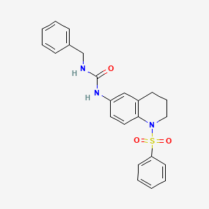 molecular formula C23H23N3O3S B2791172 1-Benzyl-3-(1-(phenylsulfonyl)-1,2,3,4-tetrahydroquinolin-6-yl)urea CAS No. 1203373-78-7