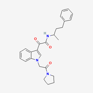 2-oxo-2-(1-(2-oxo-2-(pyrrolidin-1-yl)ethyl)-1H-indol-3-yl)-N-(4-phenylbutan-2-yl)acetamide