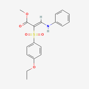 molecular formula C18H19NO5S B2791179 methyl (2Z)-3-anilino-2-[(4-ethoxyphenyl)sulfonyl]acrylate CAS No. 1327174-34-4