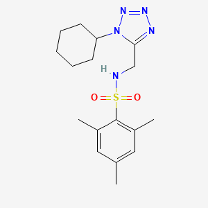 molecular formula C17H25N5O2S B2791189 N-((1-cyclohexyl-1H-tetrazol-5-yl)methyl)-2,4,6-trimethylbenzenesulfonamide CAS No. 920468-50-4