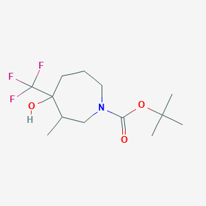 molecular formula C13H22F3NO3 B2791258 tert-Butyl 4-hydroxy-3-methyl-4-(trifluoromethyl)azepane-1-carboxylate CAS No. 1824023-76-8