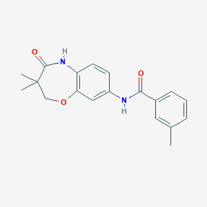 molecular formula C19H20N2O3 B2791275 N-(3,3-dimethyl-4-oxo-2,3,4,5-tetrahydro-1,5-benzoxazepin-8-yl)-3-methylbenzamide CAS No. 921540-32-1