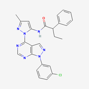 molecular formula C25H22ClN7O B2791334 N-{1-[1-(3-chlorophenyl)-1H-pyrazolo[3,4-d]pyrimidin-4-yl]-3-methyl-1H-pyrazol-5-yl}-2-phenylbutanamide CAS No. 1007172-68-0