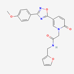 molecular formula C21H18N4O5 B2791338 N-(furan-2-ylmethyl)-2-(5-(3-(4-methoxyphenyl)-1,2,4-oxadiazol-5-yl)-2-oxopyridin-1(2H)-yl)acetamide CAS No. 1251612-07-3