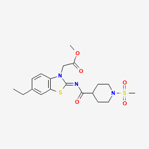 (E)-methyl 2-(6-ethyl-2-((1-(methylsulfonyl)piperidine-4-carbonyl)imino)benzo[d]thiazol-3(2H)-yl)acetate