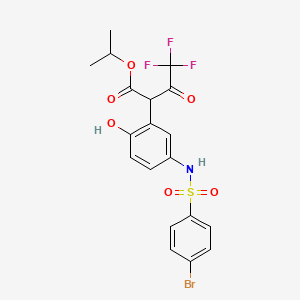 molecular formula C19H17BrF3NO6S B2791376 propan-2-yl 2-[5-(4-bromobenzenesulfonamido)-2-hydroxyphenyl]-4,4,4-trifluoro-3-oxobutanoate CAS No. 477499-45-9
