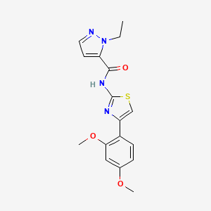 molecular formula C17H18N4O3S B2791380 N-(4-(2,4-dimethoxyphenyl)thiazol-2-yl)-1-ethyl-1H-pyrazole-5-carboxamide CAS No. 1171142-94-1