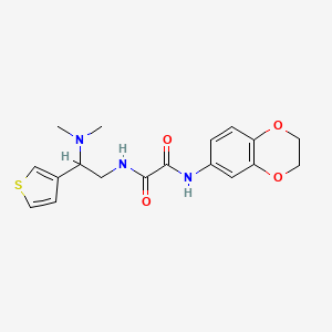 molecular formula C18H21N3O4S B2791404 N'-(2,3-dihydro-1,4-benzodioxin-6-yl)-N-[2-(dimethylamino)-2-(thiophen-3-yl)ethyl]ethanediamide CAS No. 946199-88-8