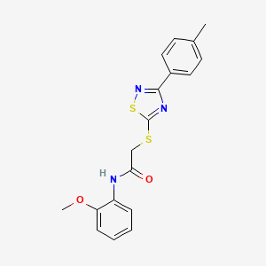 B2791445 N-(2-methoxyphenyl)-2-((3-(p-tolyl)-1,2,4-thiadiazol-5-yl)thio)acetamide CAS No. 864917-23-7