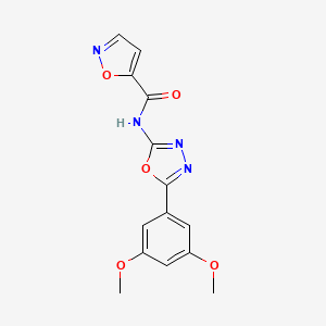 molecular formula C14H12N4O5 B2791454 N-[5-(3,5-dimethoxyphenyl)-1,3,4-oxadiazol-2-yl]-1,2-oxazole-5-carboxamide CAS No. 941994-06-5
