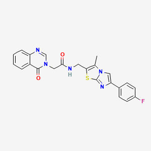 N-((6-(4-fluorophenyl)-3-methylimidazo[2,1-b]thiazol-2-yl)methyl)-2-(4-oxoquinazolin-3(4H)-yl)acetamide