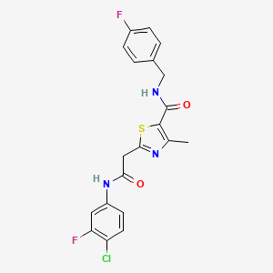 2-[2-(4-chloro-3-fluoroanilino)-2-oxoethyl]-N~5~-(4-fluorobenzyl)-4-methyl-1,3-thiazole-5-carboxamide