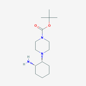 molecular formula C15H29N3O2 B2791461 Tert-butyl 4-[cis-2-aminocyclohexyl]piperazine-1-carboxylate CAS No. 2173637-16-4; 2177263-19-1