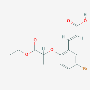 B2791476 (2E)-3-{5-bromo-2-[(ethoxycarbonyl)ethoxy]phenyl}prop-2-enoic acid CAS No. 937599-40-1