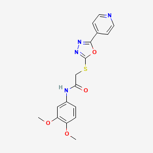 molecular formula C17H16N4O4S B2791495 N-(3,4-dimethoxyphenyl)-2-{[5-(pyridin-4-yl)-1,3,4-oxadiazol-2-yl]sulfanyl}acetamide CAS No. 898500-62-4