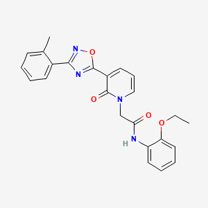 molecular formula C24H22N4O4 B2791512 N-(2-ethoxyphenyl)-2-{3-[3-(2-methylphenyl)-1,2,4-oxadiazol-5-yl]-2-oxo-1,2-dihydropyridin-1-yl}acetamide CAS No. 1251570-92-9