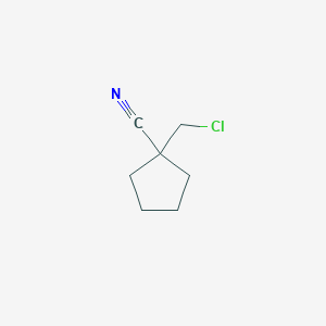 molecular formula C7H10ClN B2791531 1-(chloromethyl)cyclopentane-1-carbonitrile CAS No. 112906-02-2